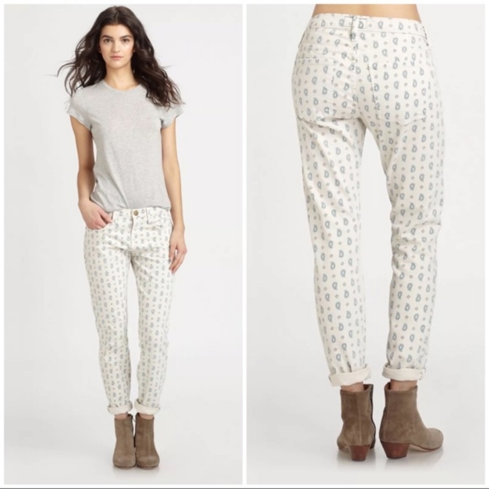 Current/Elliott The Roller Paisley Print Jeans 27